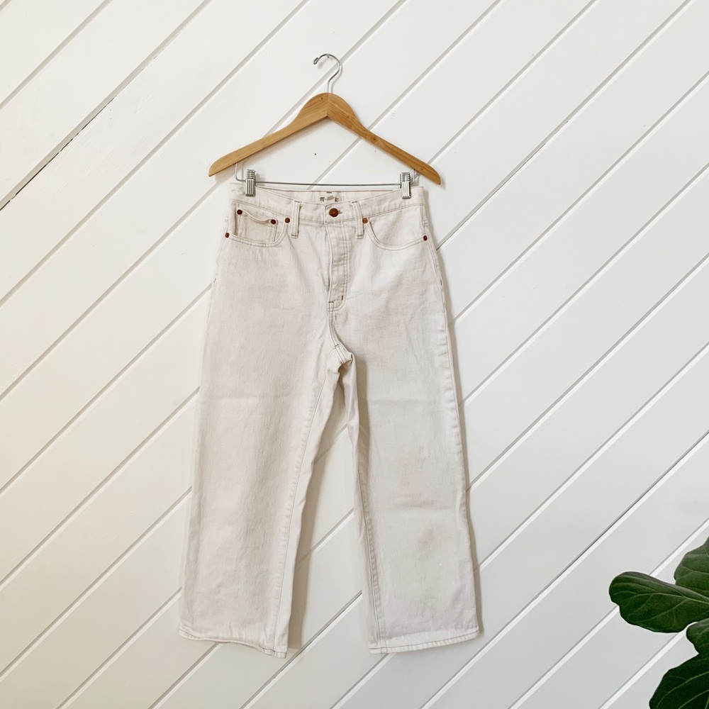 MADEWELL slim, wide-leg crop jeans, 28